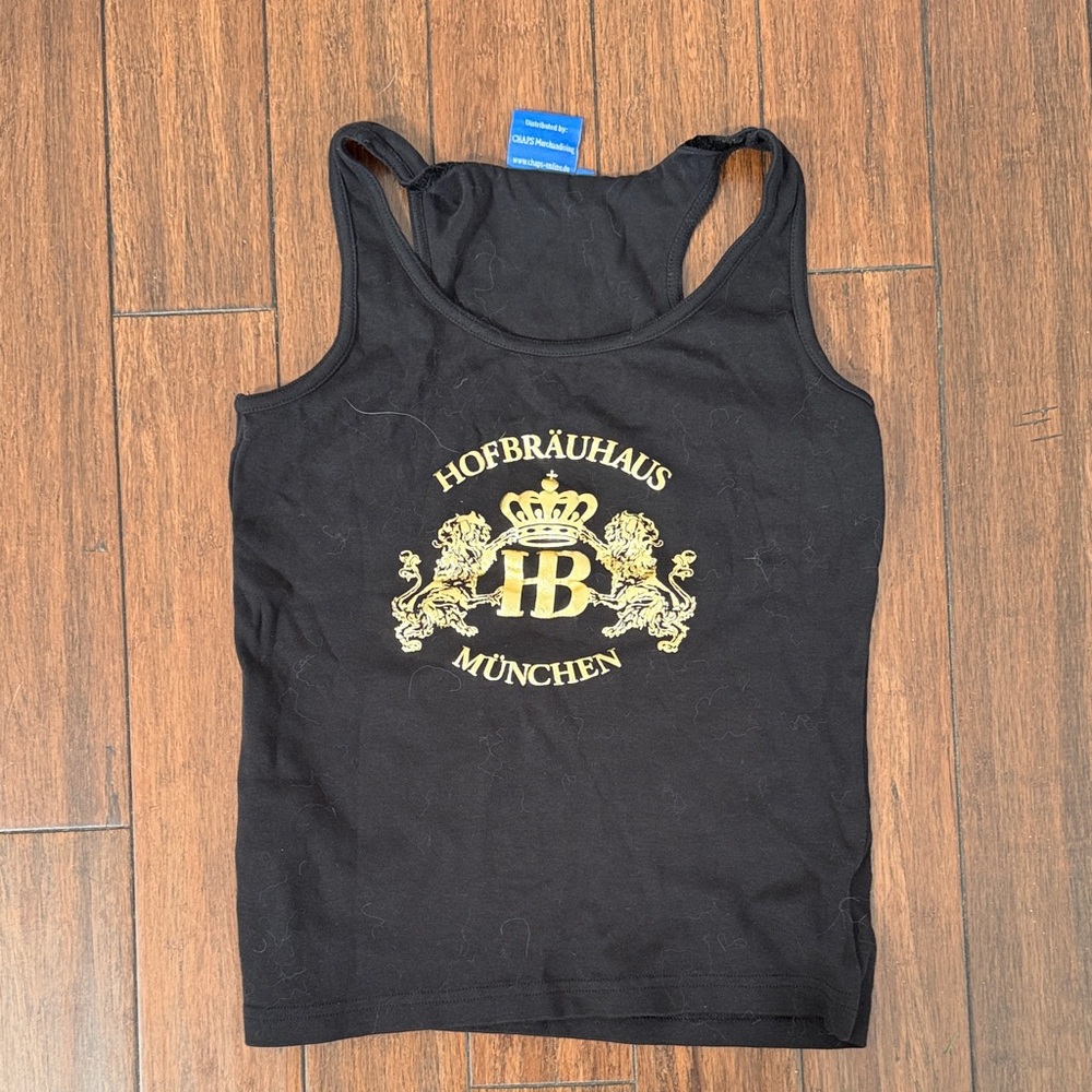 Black Tank Top with Gold Hofbräuhaus Design